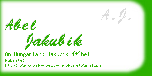 abel jakubik business card